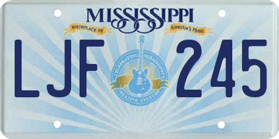 MS license plate LJF245