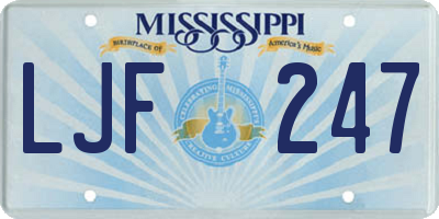 MS license plate LJF247