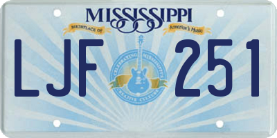 MS license plate LJF251