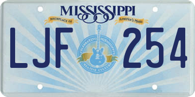 MS license plate LJF254