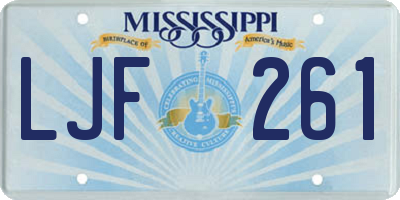 MS license plate LJF261