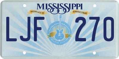 MS license plate LJF270