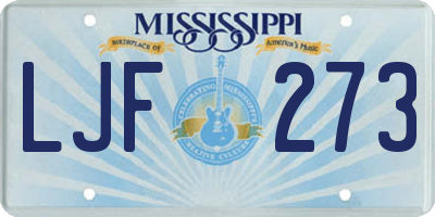 MS license plate LJF273