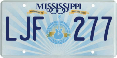 MS license plate LJF277