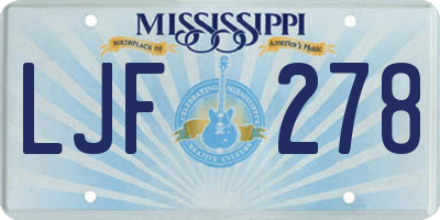 MS license plate LJF278