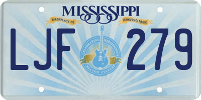 MS license plate LJF279
