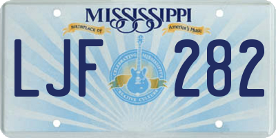 MS license plate LJF282