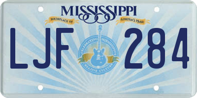 MS license plate LJF284