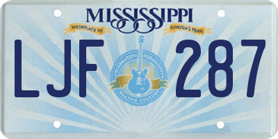 MS license plate LJF287