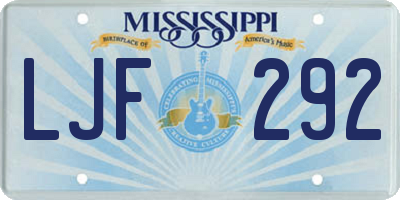 MS license plate LJF292