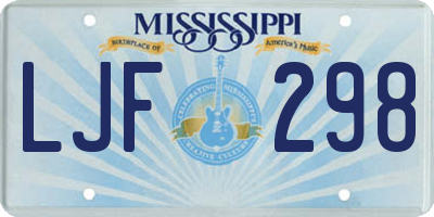 MS license plate LJF298