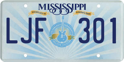 MS license plate LJF301