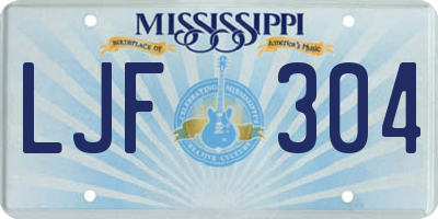 MS license plate LJF304