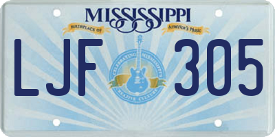 MS license plate LJF305