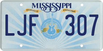 MS license plate LJF307