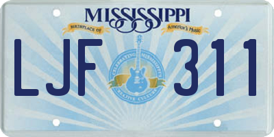 MS license plate LJF311