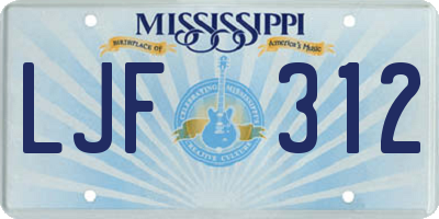 MS license plate LJF312