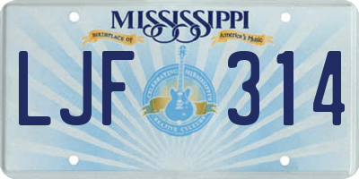 MS license plate LJF314