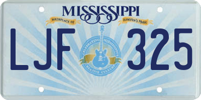 MS license plate LJF325