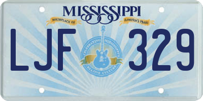 MS license plate LJF329