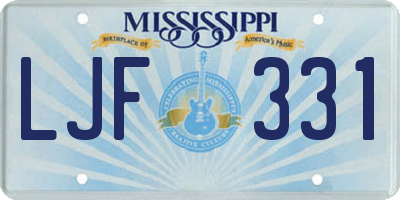 MS license plate LJF331