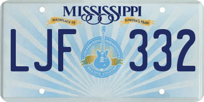 MS license plate LJF332