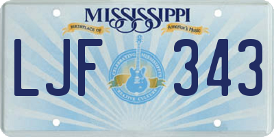 MS license plate LJF343