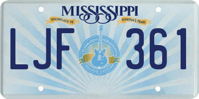 MS license plate LJF361