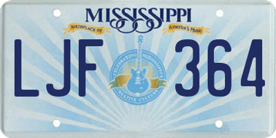 MS license plate LJF364