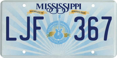 MS license plate LJF367