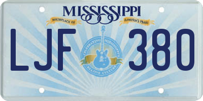 MS license plate LJF380