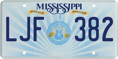 MS license plate LJF382
