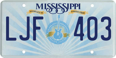 MS license plate LJF403