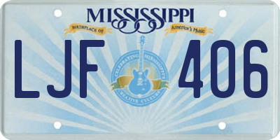 MS license plate LJF406