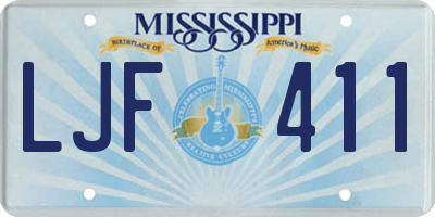 MS license plate LJF411