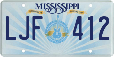 MS license plate LJF412