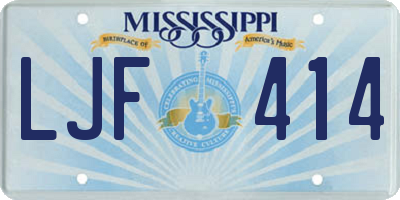 MS license plate LJF414