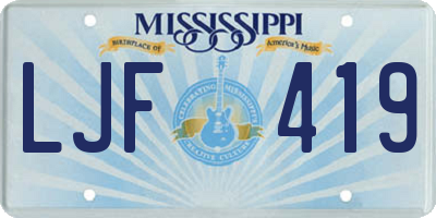 MS license plate LJF419