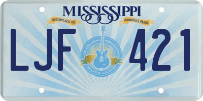 MS license plate LJF421
