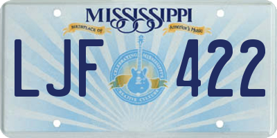 MS license plate LJF422
