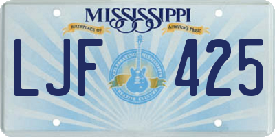 MS license plate LJF425