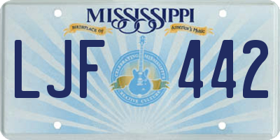 MS license plate LJF442