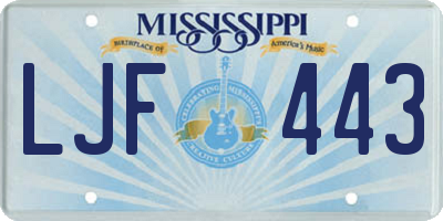 MS license plate LJF443