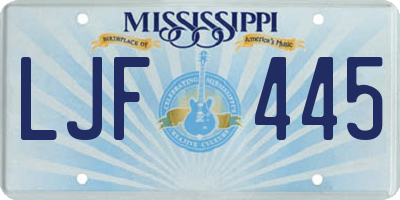 MS license plate LJF445