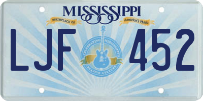 MS license plate LJF452
