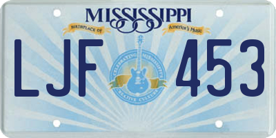MS license plate LJF453