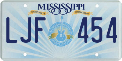 MS license plate LJF454