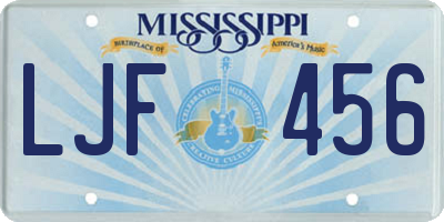 MS license plate LJF456
