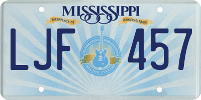 MS license plate LJF457