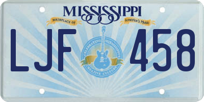 MS license plate LJF458